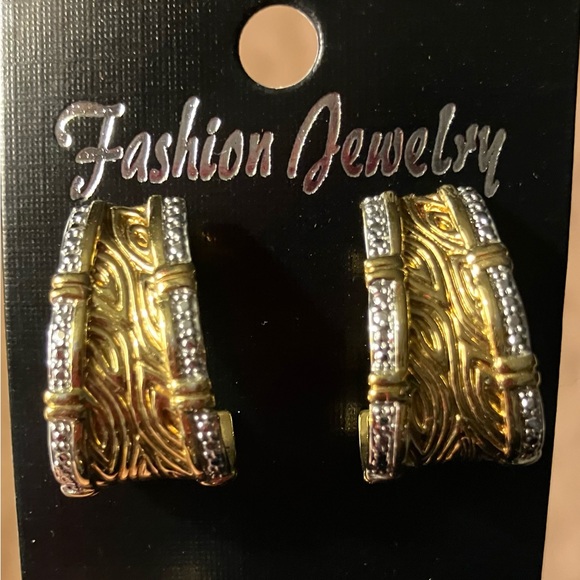 Fashion Jewelry Jewelry - Two Toned Textured Earrings